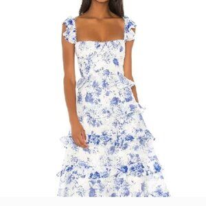 V. CHAPMAN MARIBELLE DRESS in French Blue Floral | Size 2